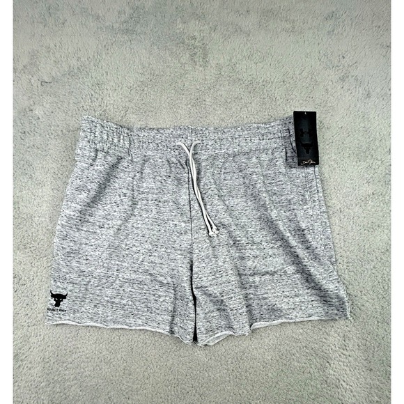 Under Armour Other - Under Armour Men's Size XL UA Project Rock Terry 5" Shorts Loose Heather Grey